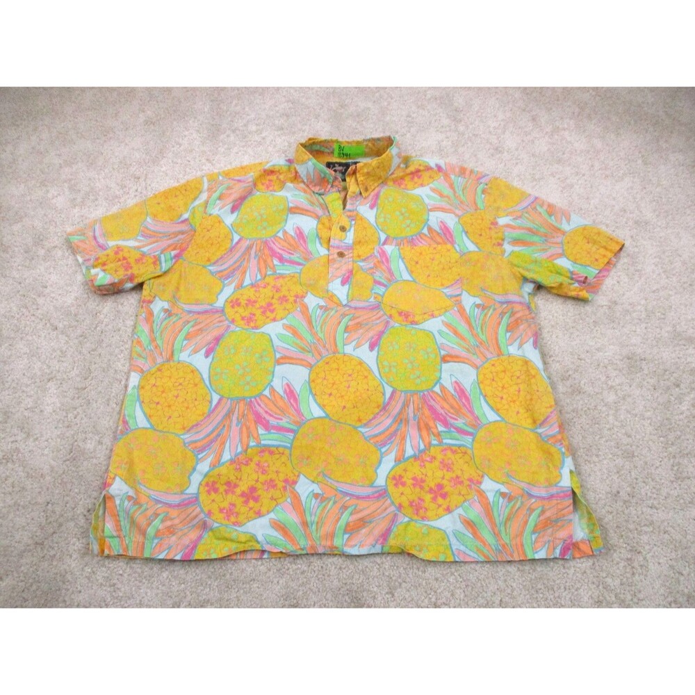 Chubbies Popover Shirt Mens Large Pineapple Print Hawaiian The Nutter Button Up